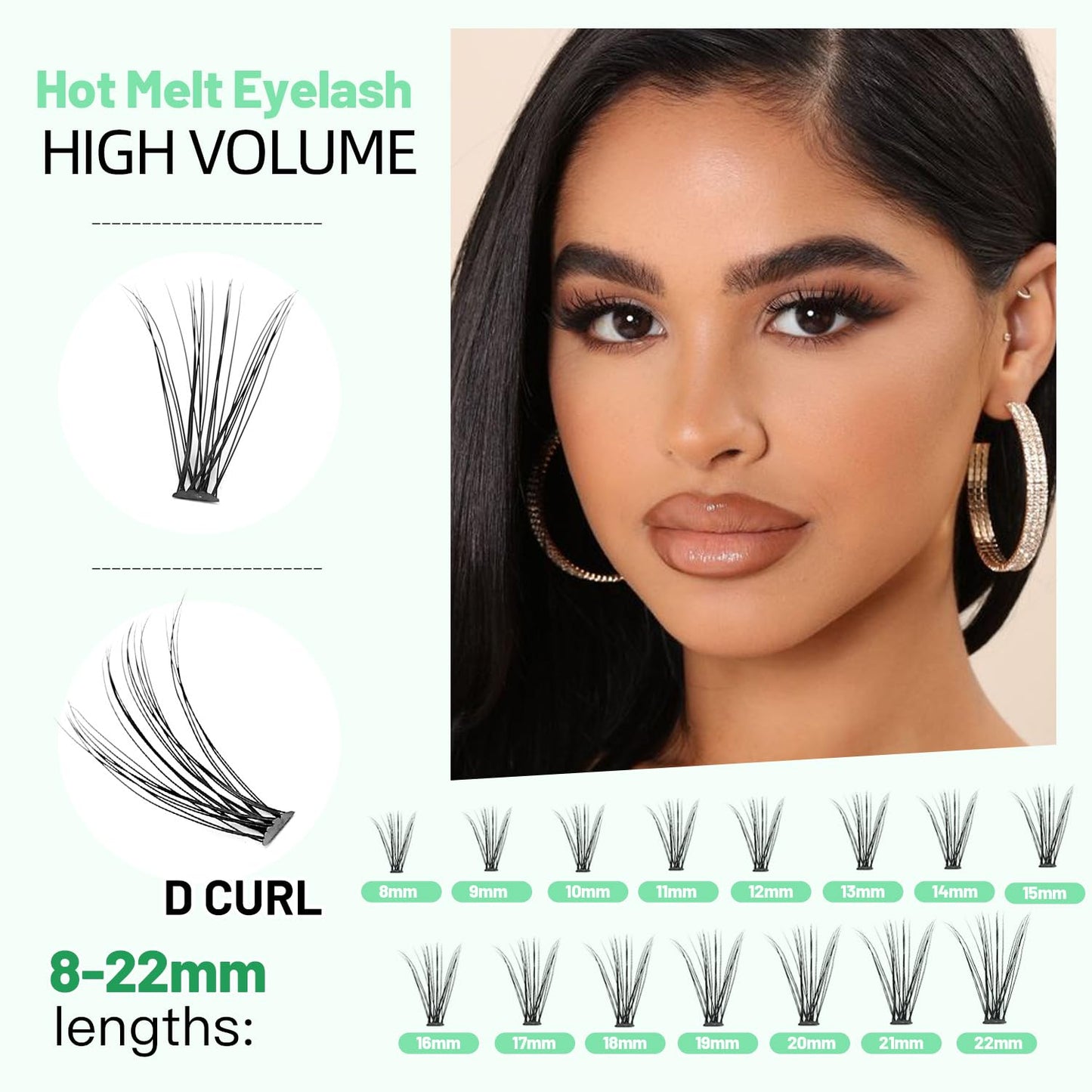 Bodermincer 20D 0.07mm Thickness 8-22mm To Choose Grafting False Eyelashes False Eyelashes Individual Natural Long Mink Fake Eyelashes Extension Handmade Bulk Wholesale (5 packs-18mm)