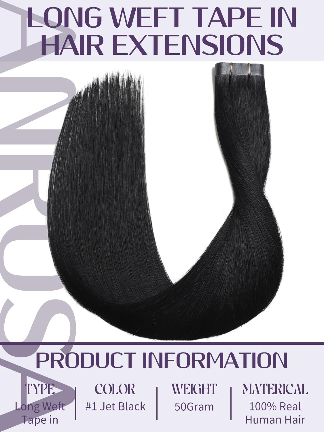 Anrosa 16 Inch Long Weft Tape in Hair Extensions Human Hair Invisible Silky Wide Tape in Extensions for Women Light Brown with Platinum Blonde Color 50G