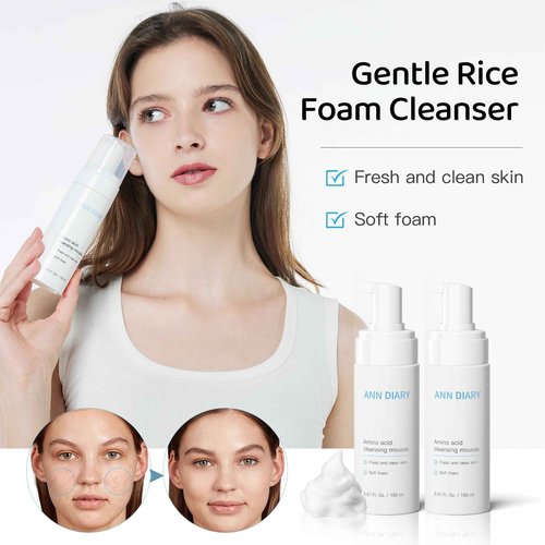 Amino Acid Cleansing Mousse: Hydrating Gentle Cleanser, Contains amino acids, Boosts Moisture and Helps Prevent Tight, Dry Skin, deeply cleanses pores,Washing Away Excess Oil, Impurities & Makeup150ML