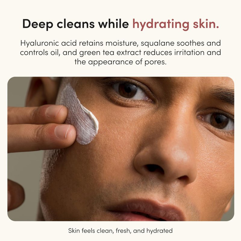 hims High Tide Hydrating Daily Cleanser - With Hyaluronic Acid & Squalane - Moisturizing, Non-Stripping Facial Cleanser - Gentle, pH Balanced, Sulfate-Free - 6.8 Fl Oz