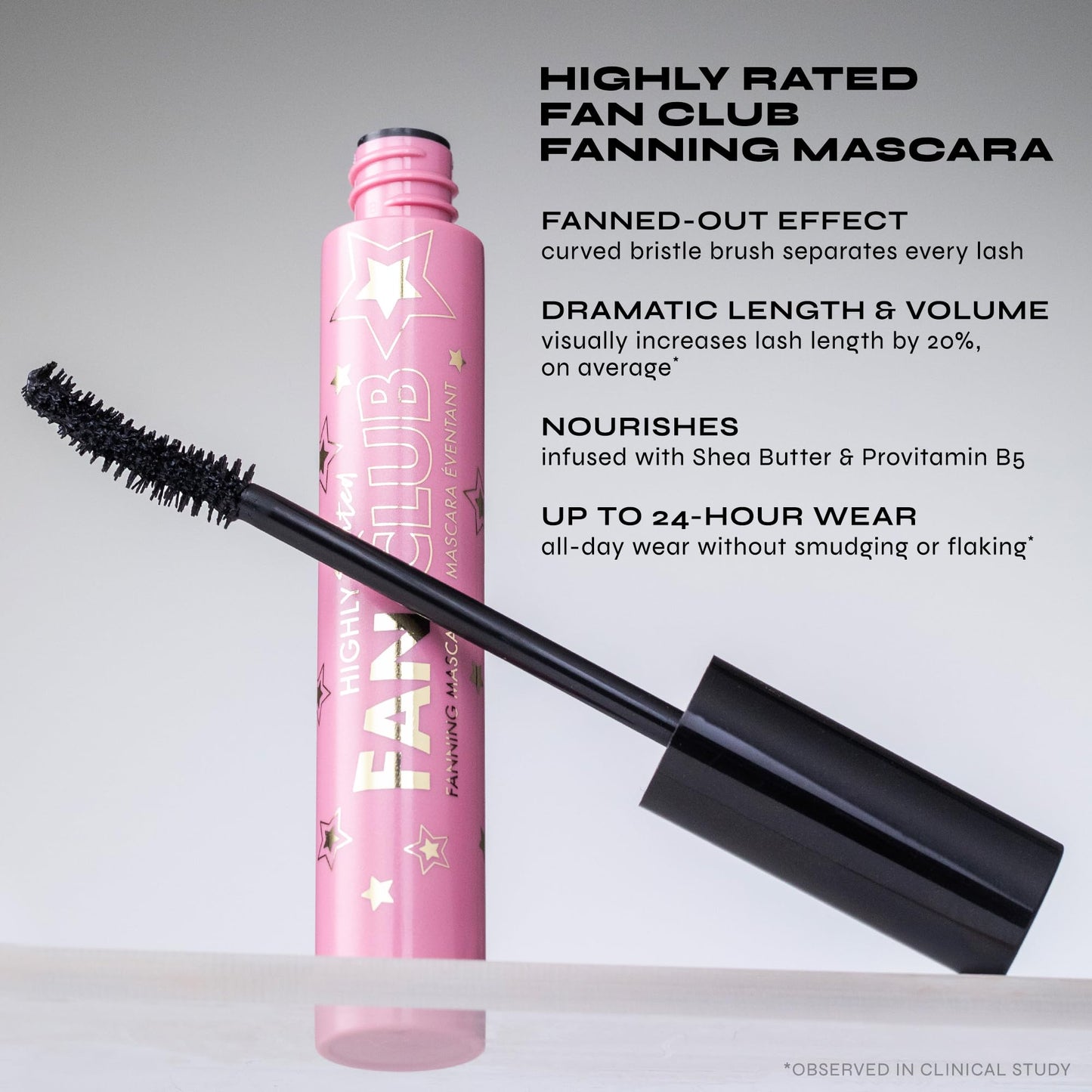 Milani Highly Rated Fan Club Fanning Mascara - Volumizing & Lengthening Lash Makeup for Lifted, Curled Lashes - 24-Hour Smudge-Proof Formula - Vegan & Cruelty-Free, Made in Italy, Black