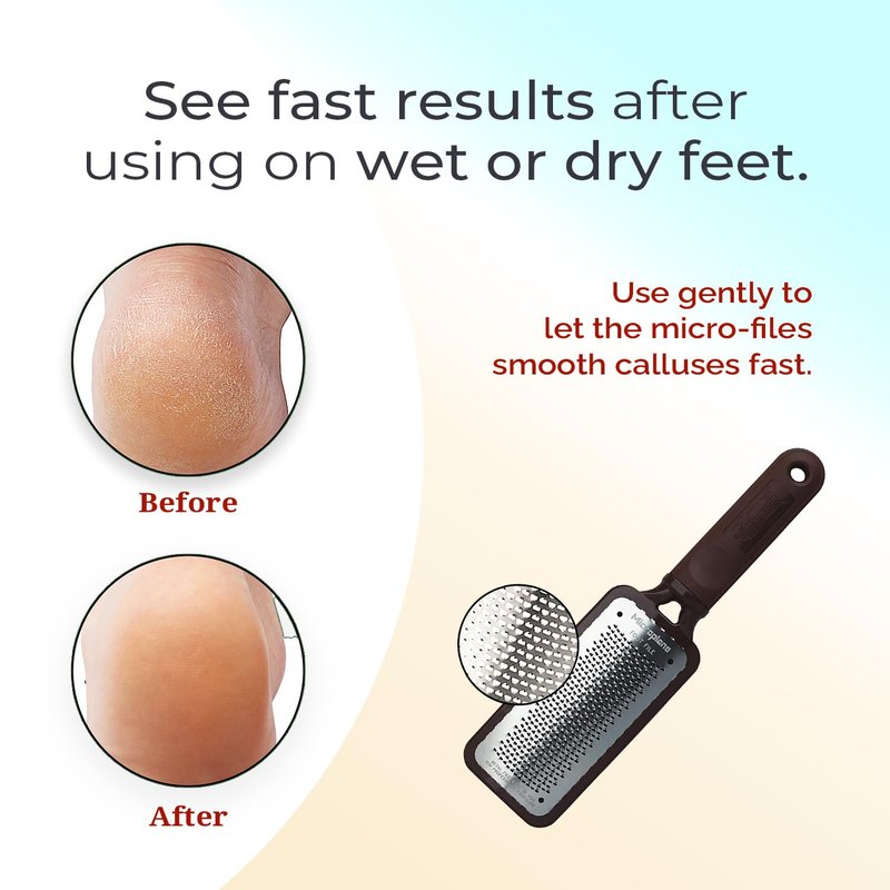 Microplane Colossal Foot File Scraper - The Original Stainless Steel Foot Rasp, Dead Skin/Callus Remover for Feet, Gentle Foot Scrubber, Pedicure Tools for Salon-Quality Foot Care, Brown