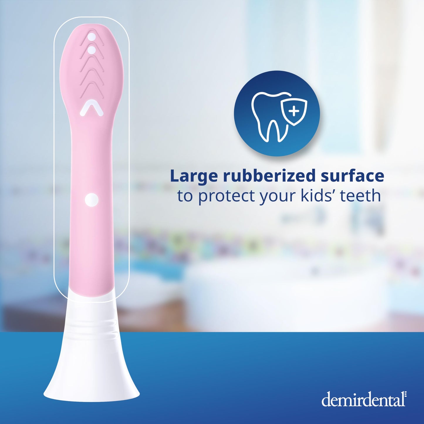 demirdental Kids mini Toothbrush Heads Compatible with Philips Sonicare Kids Toothbrush Heads - Replacement Heads mini Sensitive - Brush Heads mini from Ages 3 to 6 - Pink - Replaces HX6038-8 Pack