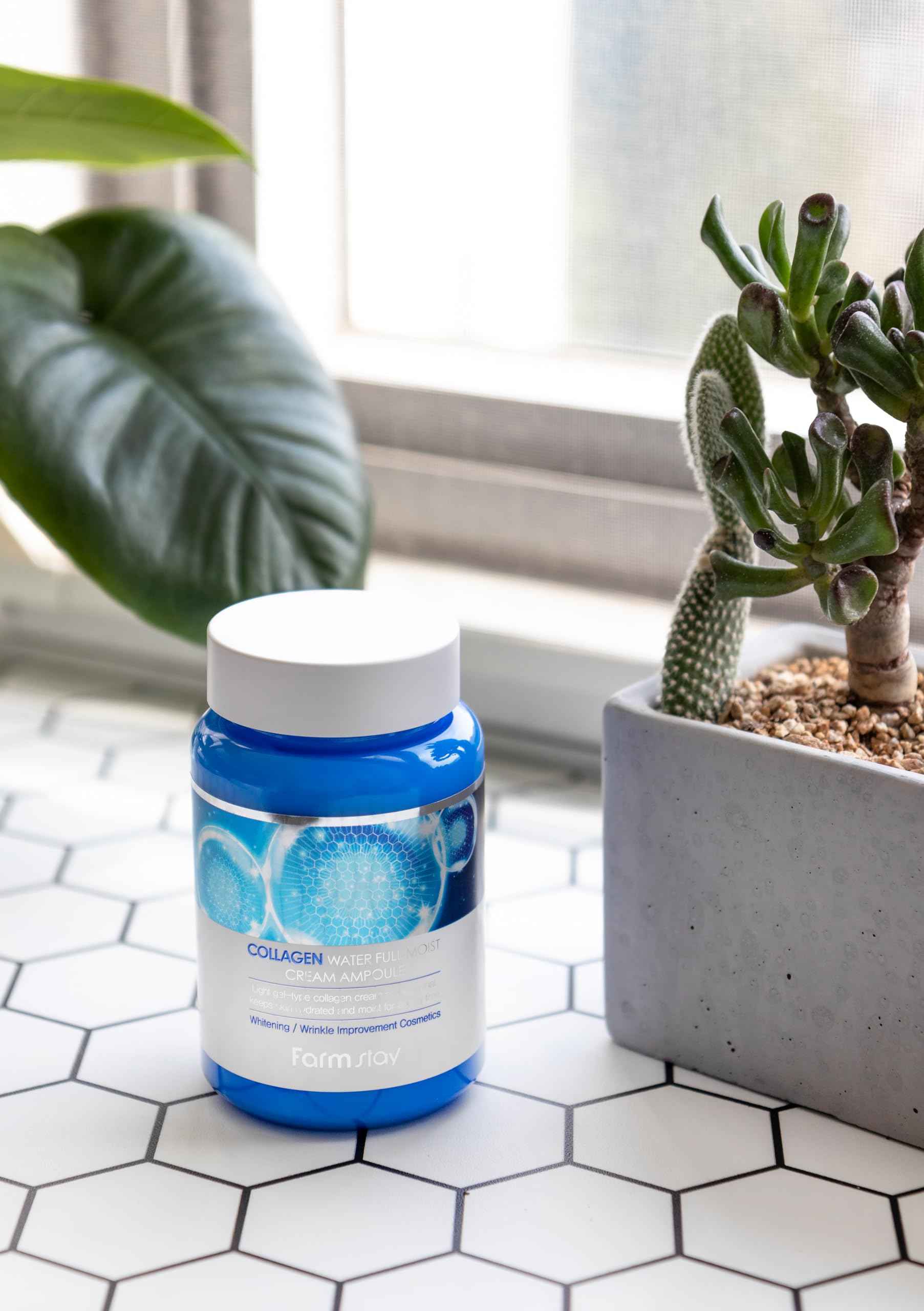 FARMSTAY Collagen Water Full Moist Cream Ampoule - High-moisture cream and high-nutrition ampoule, Face Serum, Moisturizer, Firming, Hydrating, Wrinkle Care, K-Beauty