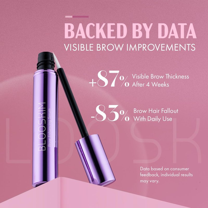 Blooskim Eyebrow Growth Serum for Women & Men – Natural Brow Enhancing Serum to Grow Thicker, Fuller Brows Fast – Nourishing Eyebrow Hair Growth