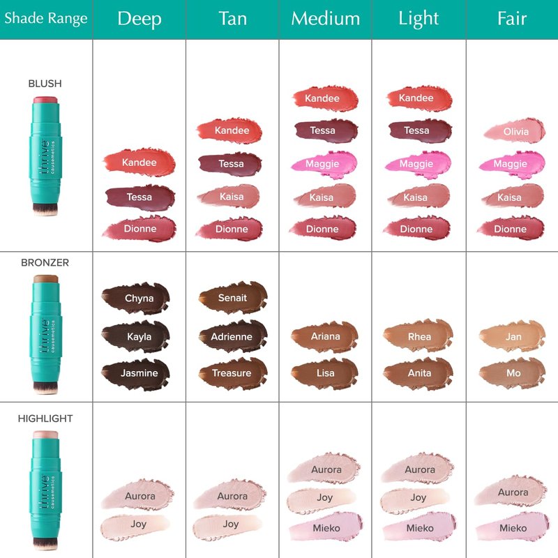 Triple Threat Color Stick - Cream Bronzer & Contour Makeup with Vitamin E | Waterproof, Fair Light Neutral