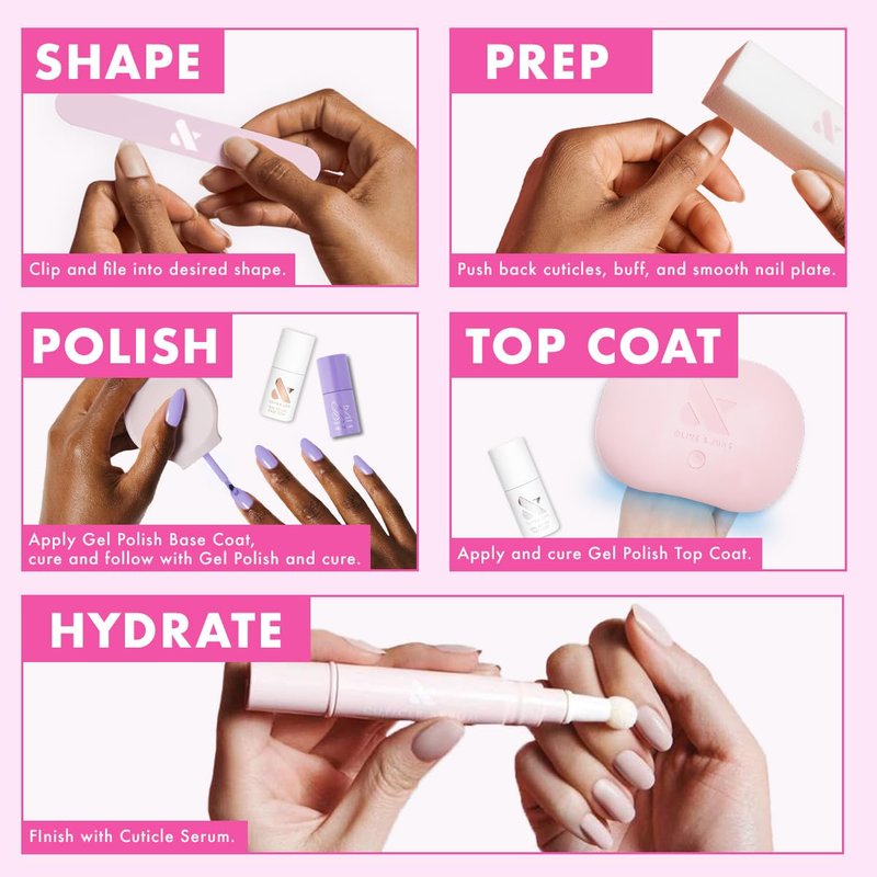Olive & June Gel Polish Top Coat - Long Lasting, Damage-Free Nail Finish | Vegan & Cruelty-Free