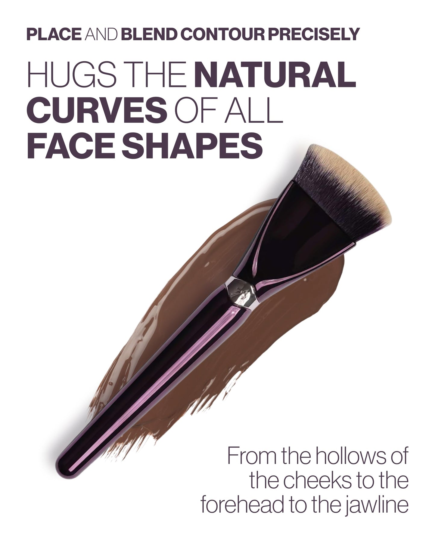 Anisa Beauty Crescent Contour Brush | Soft Dense Fibers for Sculpting, Cream and Powder Bronzers | Vegan & Cruely-Free