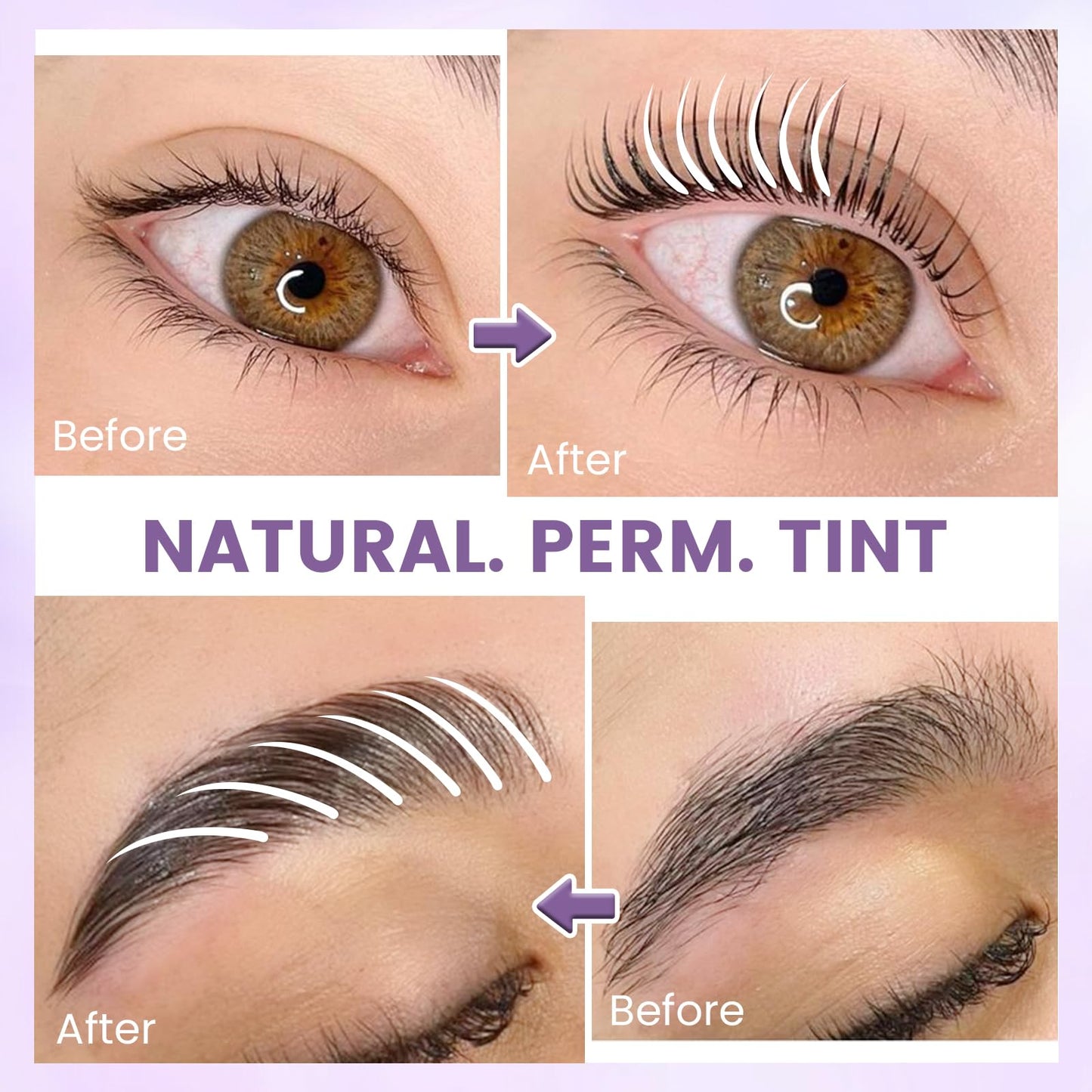 PERMANIA Lash Lift and Tint Kit, Salon Grade Supplies for Eyelash Perm and Brow Lamination Black Dye with Lash Lift Balm Curling & Coloring Natural Result