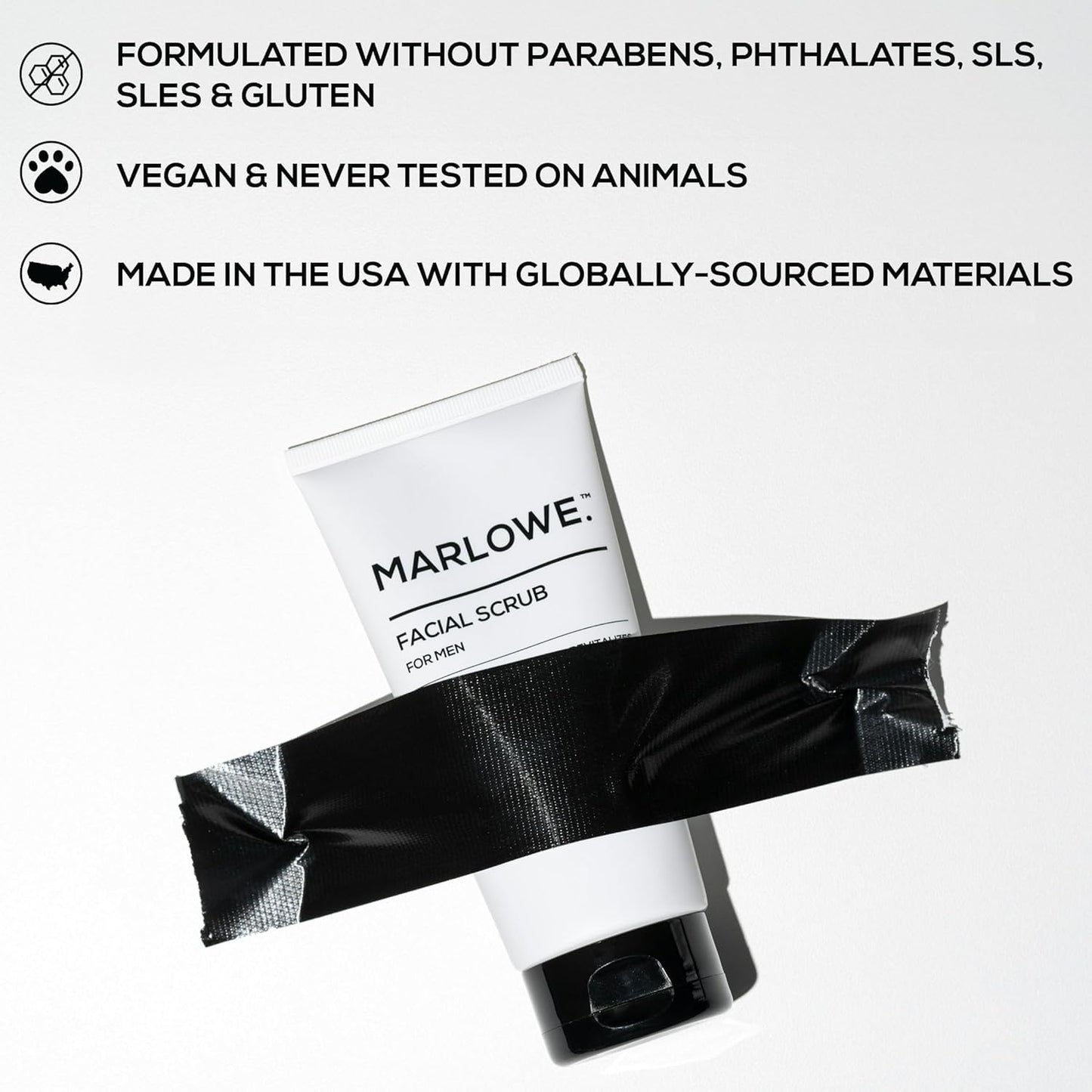 Marlowe. Men's Skin Care Set - Exfoliating Facial Scrub & Hydrating Moisturizer Duo | Vegan Daily Grooming Essentials