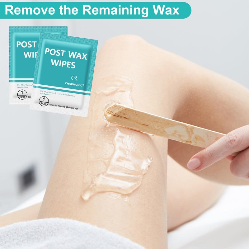 100 Count Post Wax Oil Wipes, Face Wax Strips Wax Remover for Skin Cleanser, After Wax Care Reduces Redness & Residue, Body & Facial Post Waxing Treatment for All Hair Removal