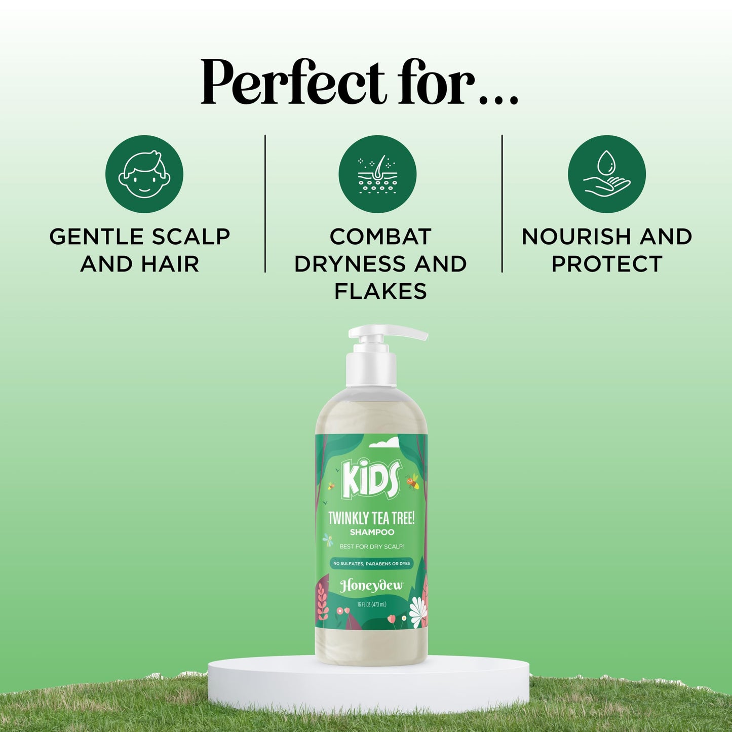 Cleansing Kids Shampoo for Dry Scalp - Dry Flaky Scalp Care Shampoo for Kids and Hair Build Up Remover with Tea Tree Oil and Rosemary Essential Oils for Hair Care - Kids Scalp Cleanser for Build Up