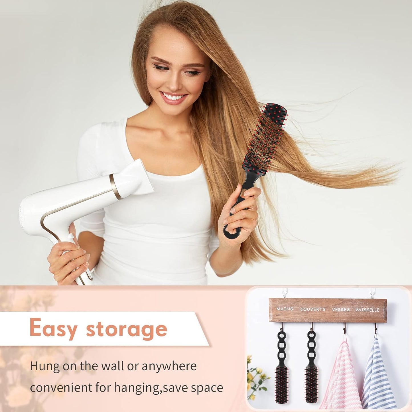 Disposable Hair Brushes - 60 Pcs Anti-Static Bristles for Shelters & Charities | 7.5 x 1.4 Inch