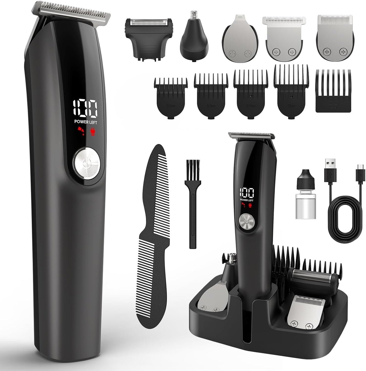 Beard Trimmer for Men - 6-in-1 Professional Grooming Kit | Cordless, Waterproof Hair Clippers & Electric Shaver Set