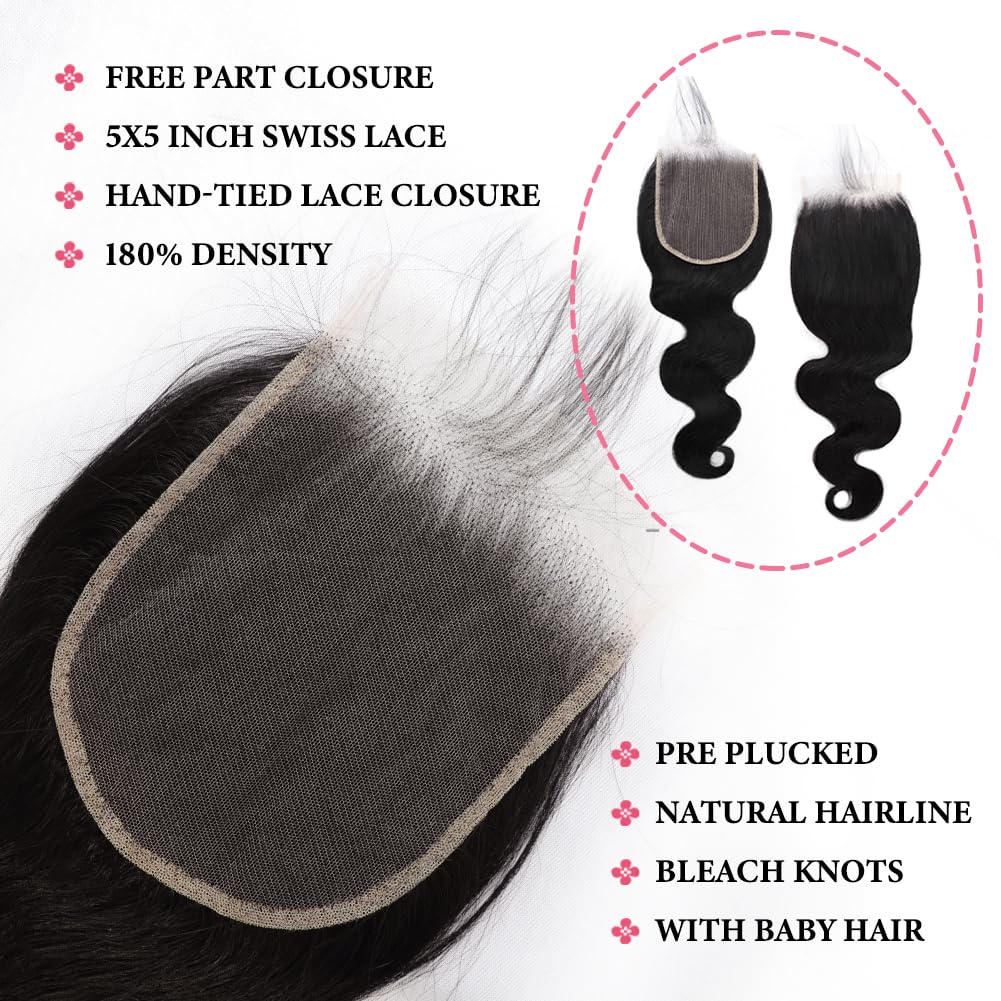 Body Wave Bundles Human Hair Extensions 100% Unprocessed Brazilian Human Hair Bundle Natural Black Hair Extensions 16inch
