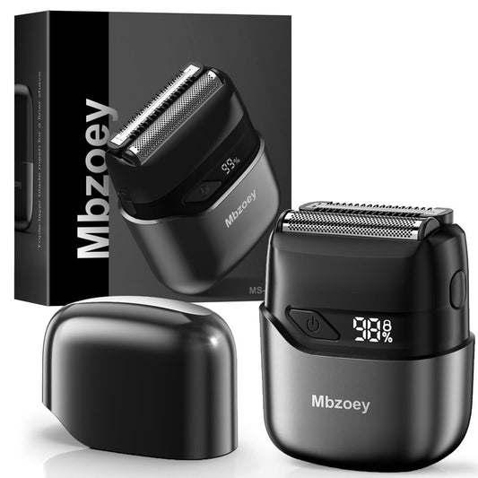 Mbzoey Electric Foil Shavers for Men: Mini Electric Razor for Face - IPX7 Waterproof Cordless Razor with LED Display & Fast Charge - Micro-Comb Technology & Precision Blades，Father's Day Gifts