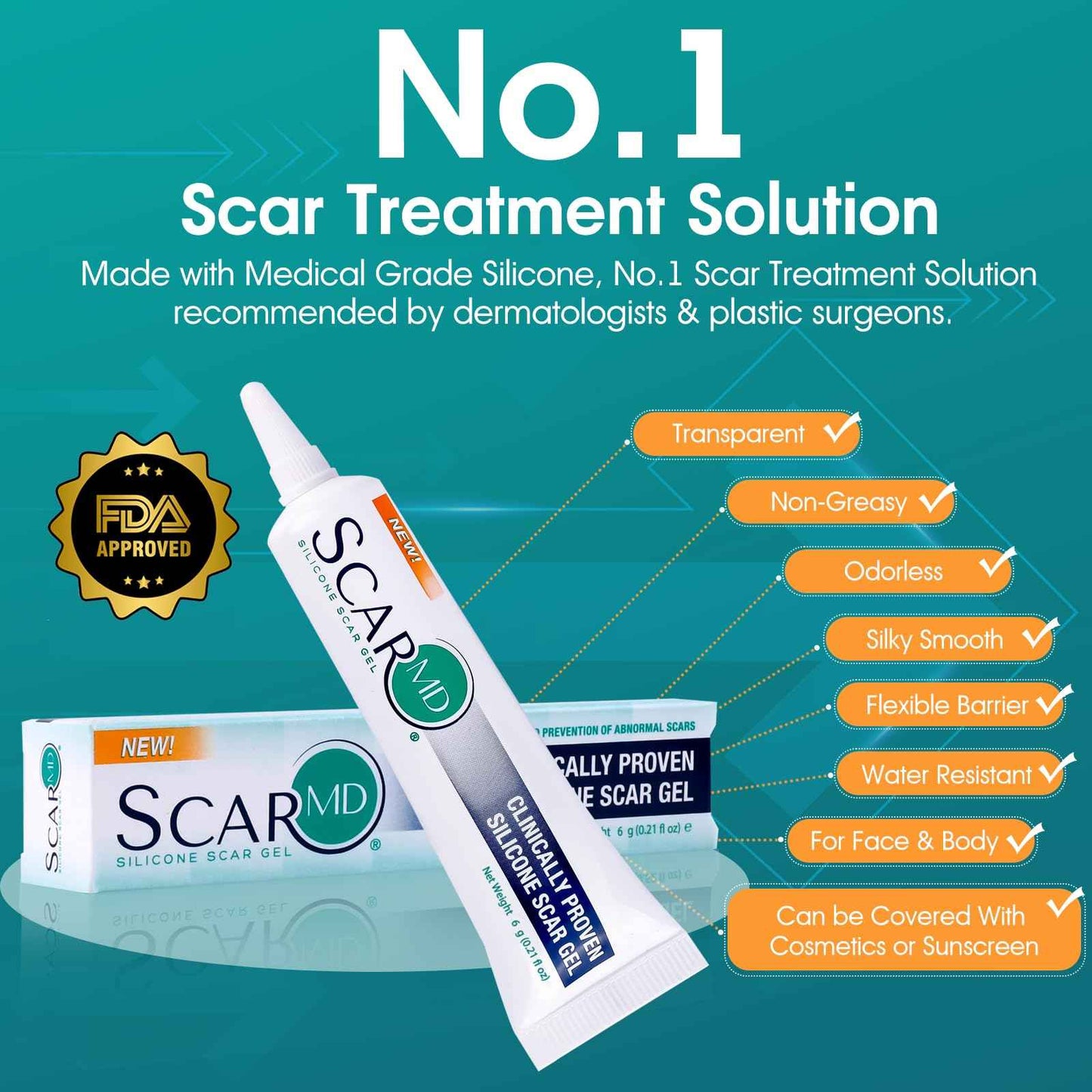 Scar Gel Scar Cream, Keloid Bump Removal, Advance Scar Gel for Surgical Scars,Body,Leg, Burns,C-Section, Stretch Marks, Reduces Discomfort, 0.21oz