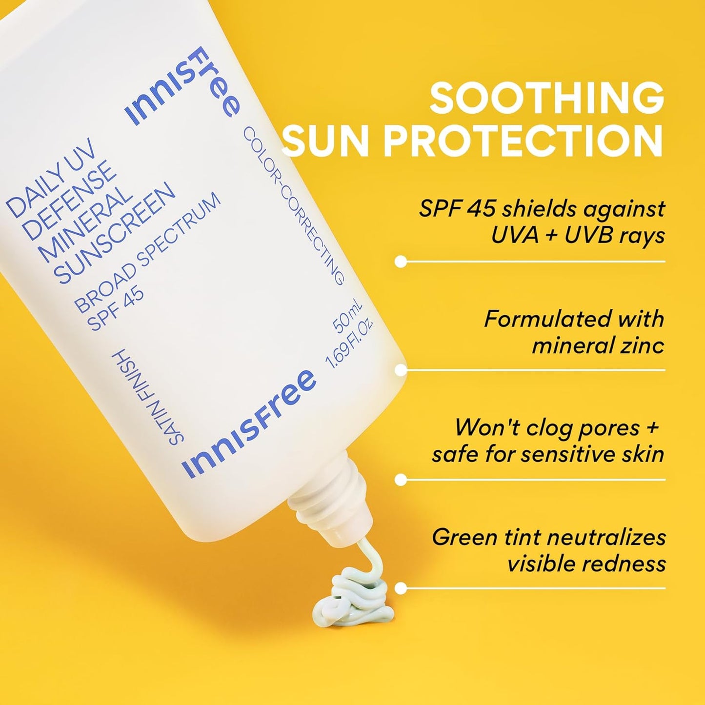 Innisfree Daily Mineral UV Defense SPF 45 - Gentle, Hydrating & Lightweight Sunscreen