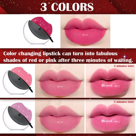 DAGEDA 3 Colors Lazy Lipstick, Pearl Magic Color Changing Labiales Magicos Long Lasting Waterproof Moisturizing Non-Stick Cup Not Fade Lip Shape Lipstick for Lazy People(Color D)