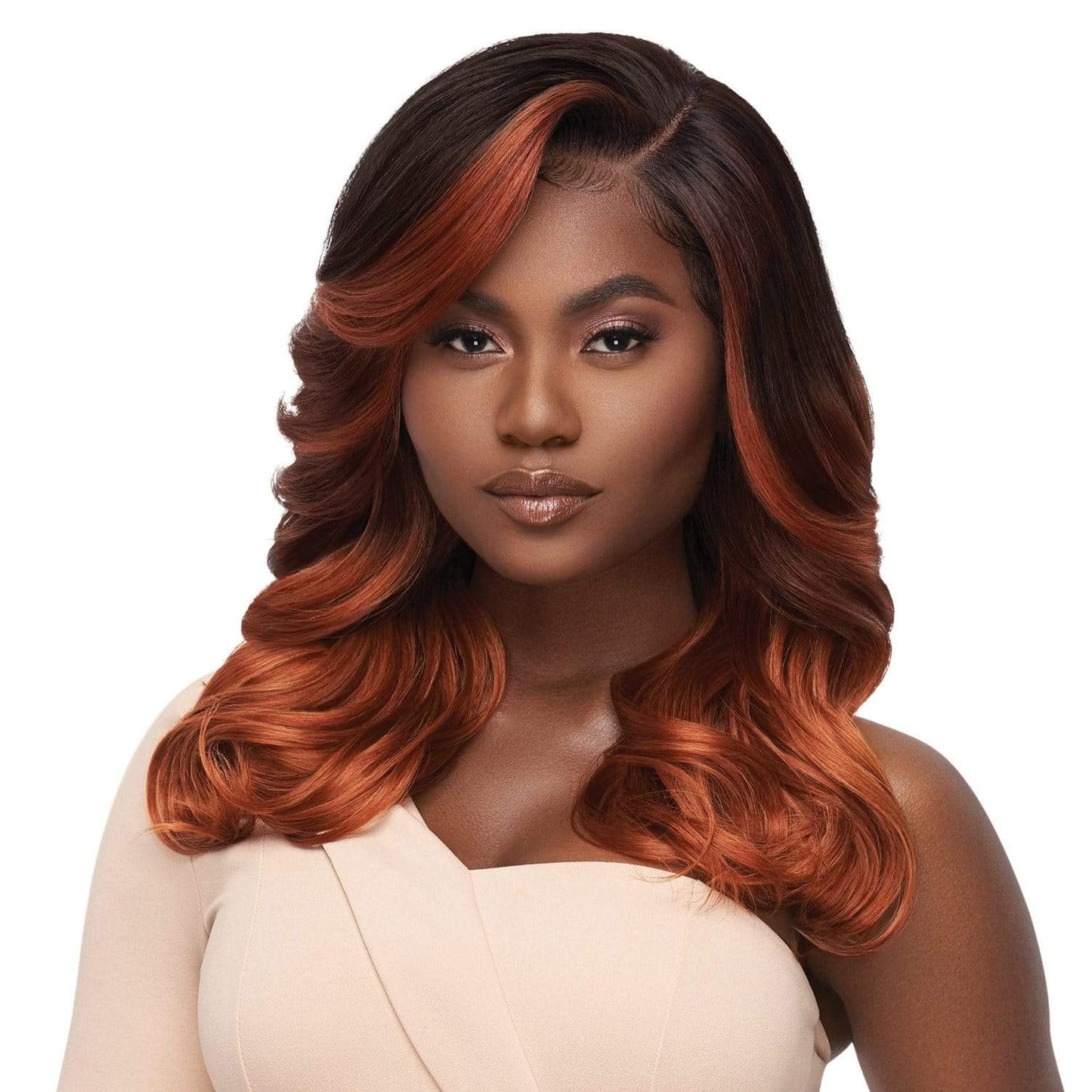 Outre Melted Hairline Lace Front Wig - Frontal Effect, No Plucking Required, HD Transparent Lace | Divine (1B)