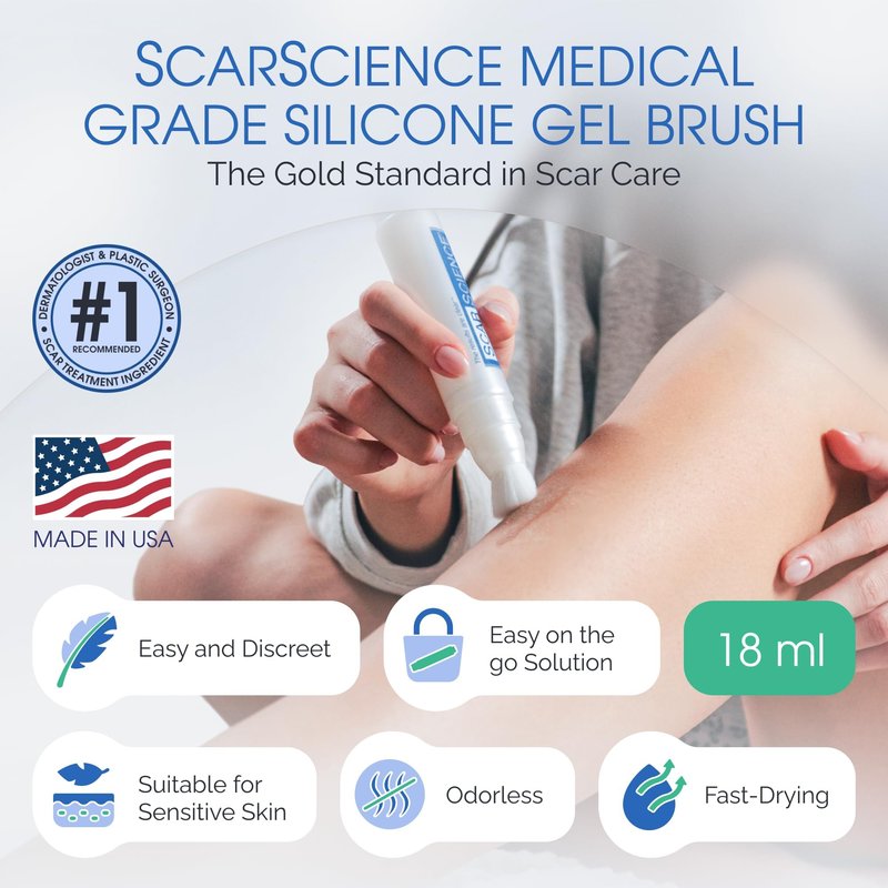 Brush On Medical Grade Silicone Scar Gel Wand for Facial Scars Post Procedure, Peel, Dermabrasion, Non-Comedogenic, Hypoallergenic. Soothe, Prevent, Repair and Restore Serum for Face