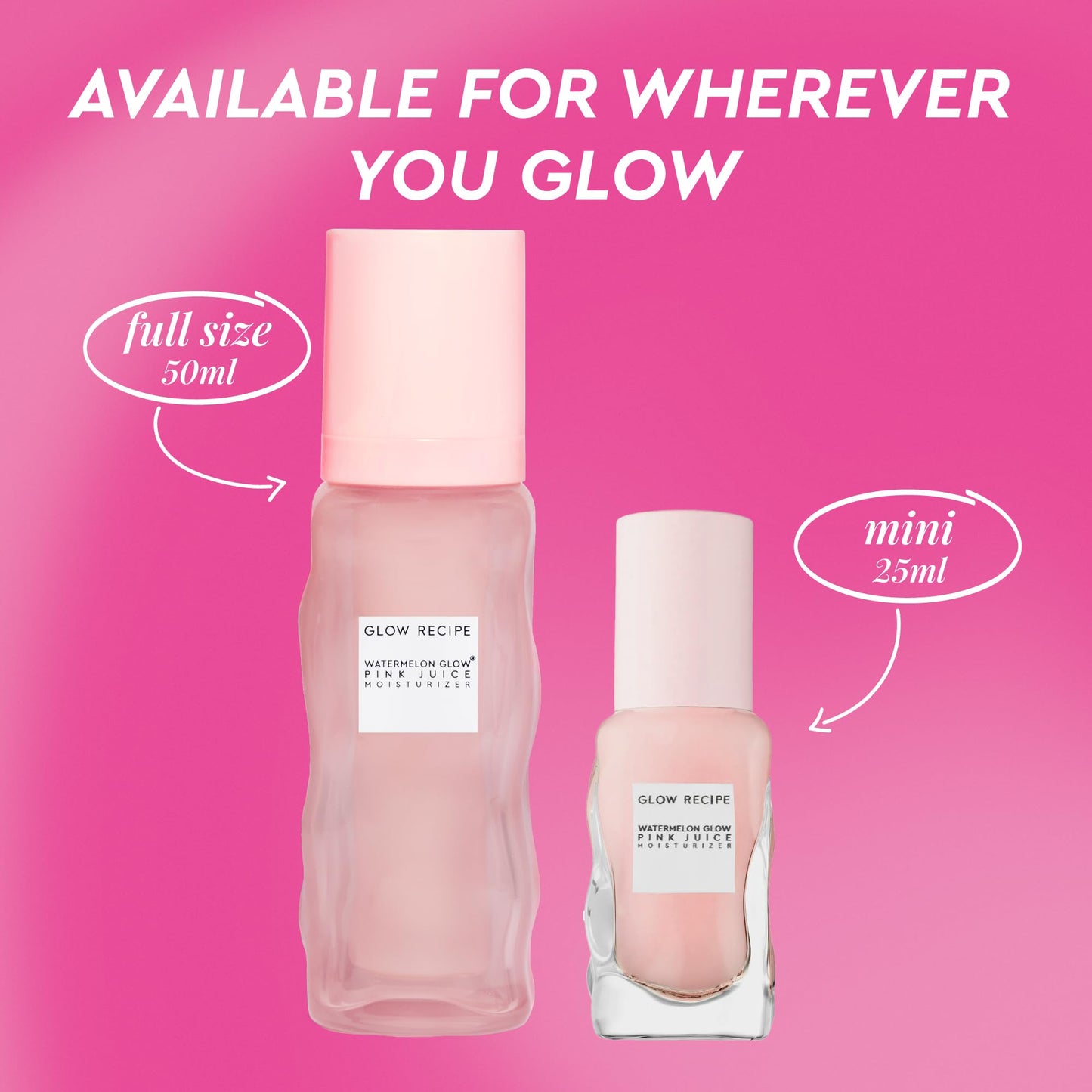 Glow Recipe Pink Juice Water Gel Moisturizer Travel Size, Korean Gel Moisturizer for Glass Skin, Oil-Free Hydrating Hyaluronic Acid Face Moisturizer for Oily Skin, Non-Comedogenic, Long-Lasting (25ml)