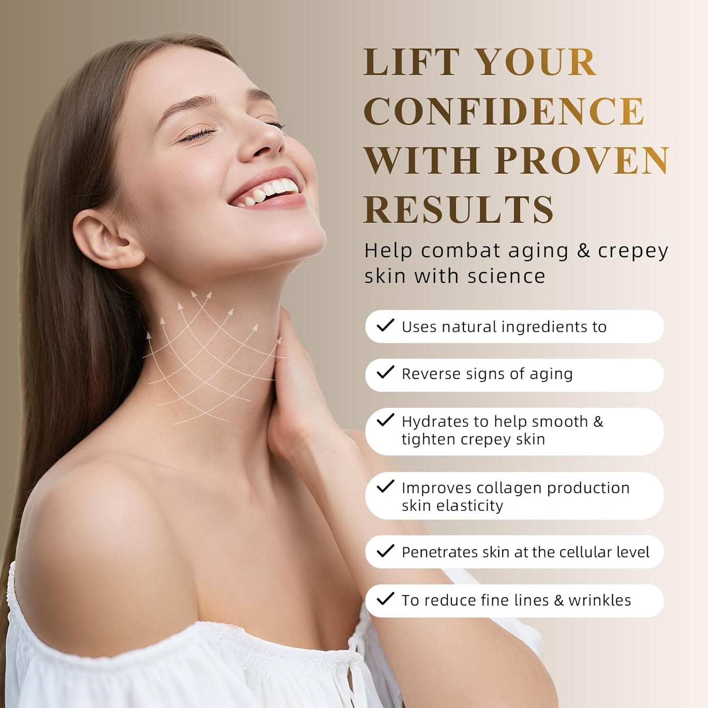 Neck Firming Cream - Moisturizing Tightening & Lifting Formula | 3.4oz for Fine Lines & Sagging Skin