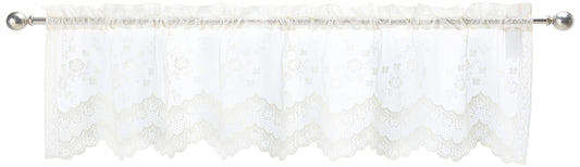 Commonwealth Home Fashions Mona Lisa Jacquard Scalloped Lace Valance,56 x 15