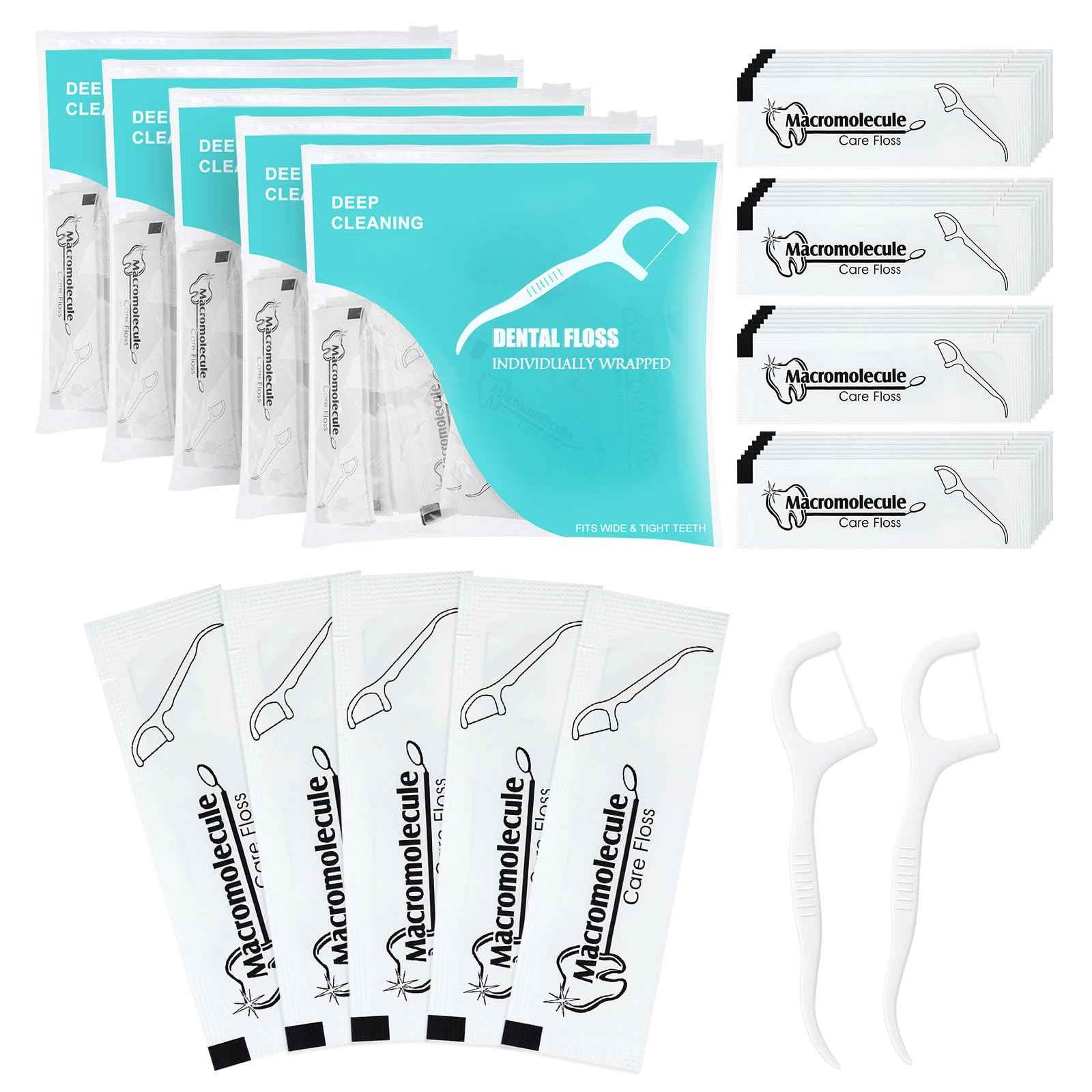 Individually Wrapped Dental Floss Picks Bulk Disposable Flossing Sticks Teeth Cleaning and Oral Care Travel Size Dental Tooth Floss Pack for Hotels, Weddings, Guests & Business Single Use (500 Pack)