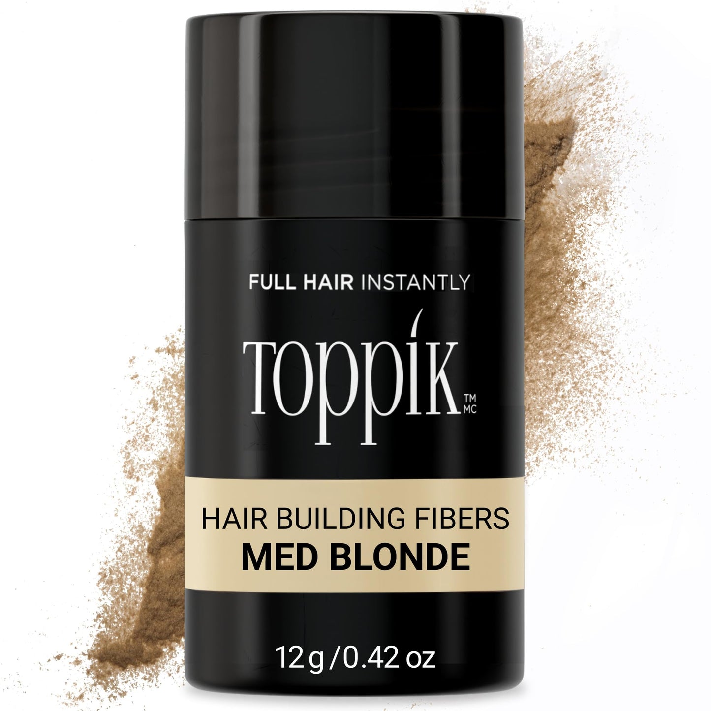 Toppik Hair Building Fibers, Medium Blonde, 3g Fill In Fine or Thinning Hair, Instantly Thicker, Fuller Looking, 9 Shades for Men & Women, Keratin Protein Formula