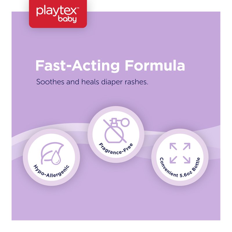 Playtex Baby Diaper Rash Cream, 5.6 oz. Pump Bottle, Dermatologist Tested 40% Zinc Oxide Diaper Cream, Fragrance Free, Hypoallergenic, Free of Dye, Parabens and Phthalates