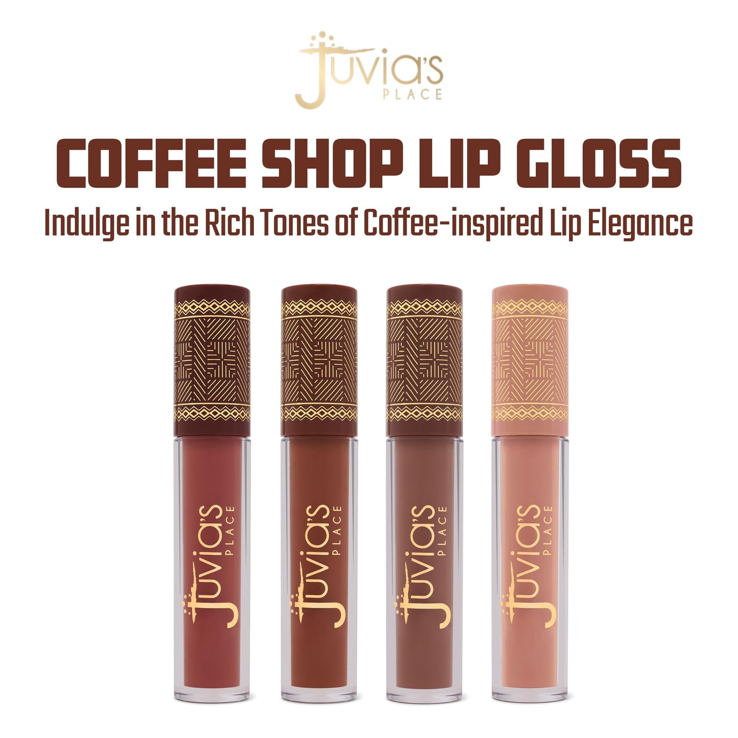 Juvia's Place Coffee Shop Lip Gloss - Butterscotch - Hydrating Butter Lip Gloss for Women, Long-Lasting Shine, Moisturizing Glass-like Finish, Plumping Non-sticky, Suitable for every vibe