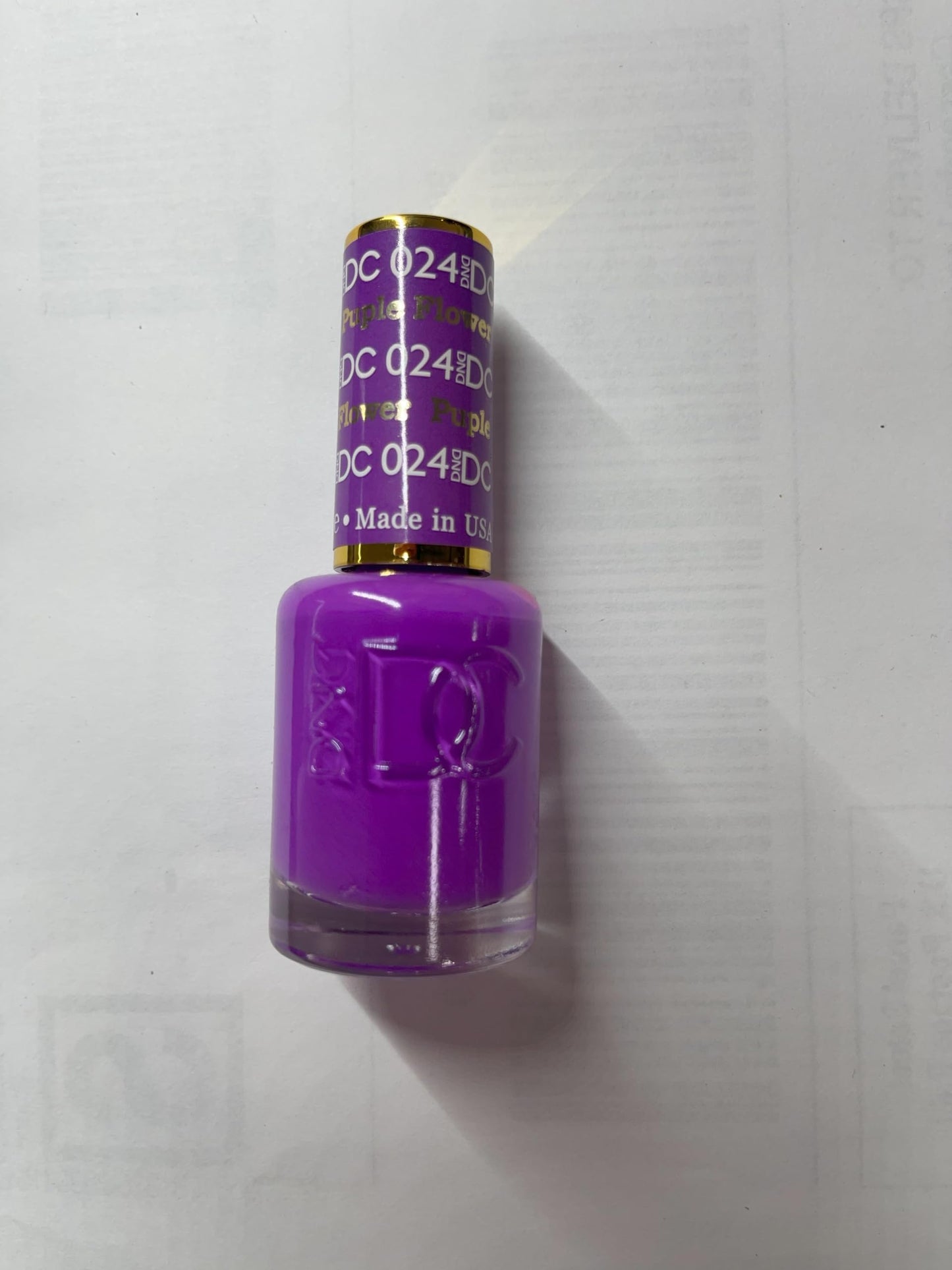 DND DC Gel Polish Set, Purple Collection, UV/LED Gel Polish and Air Dry Nail Lacquer, Matching Chip-Free Polish Duo, 024 Purple Flower, 0.5 Fl Oz