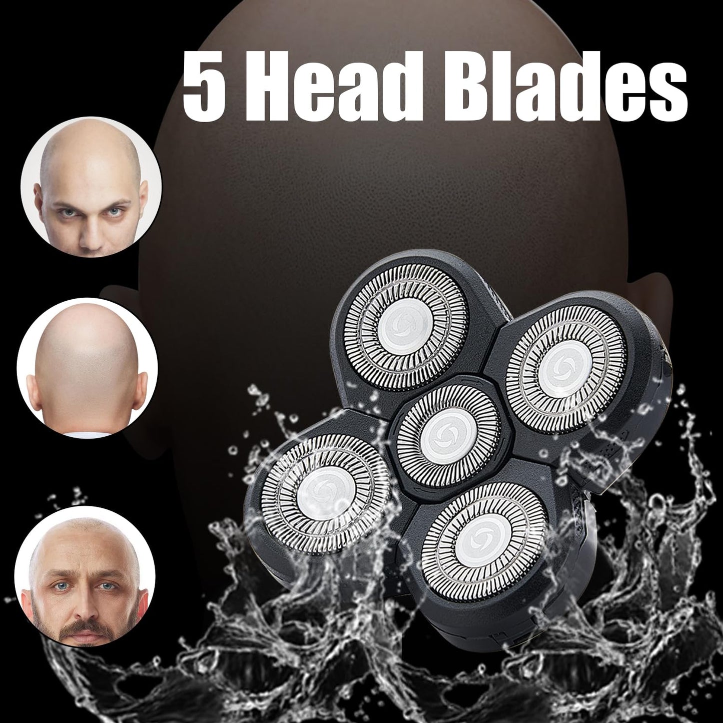 3PCS Shaver Replacement Blades Compatible with Freedom Bald Men Head Shaver Kit,5 Blade for Bald Men Head and Face Electric Razor Replacement