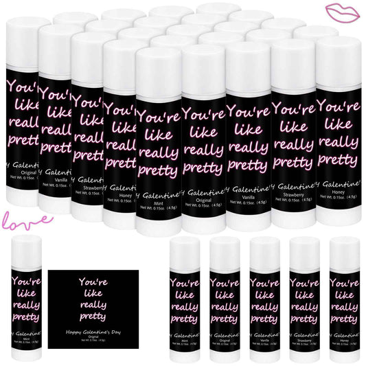 Swiffen 50 Pack Valentine's Galentine's Day Gifts Bulk Lip Balms Valentine's Galentine's Day Party Favors Stuffers You're Like Really Pretty Gifts for Women Her Teachers Staff Coworkers(Neon)
