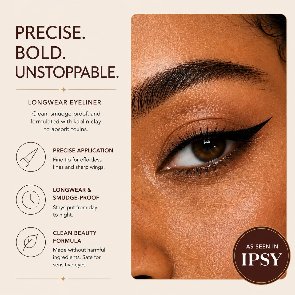 Defiance Beauty Infinity Liquid Eyeliner in Shade Enigma Long Lasting Waterproof Liquid Eyeliner Naturally Formulated, Vegan & Gluten-Free Longwearing with Ultra-Fine Tip - (Carbon Black)