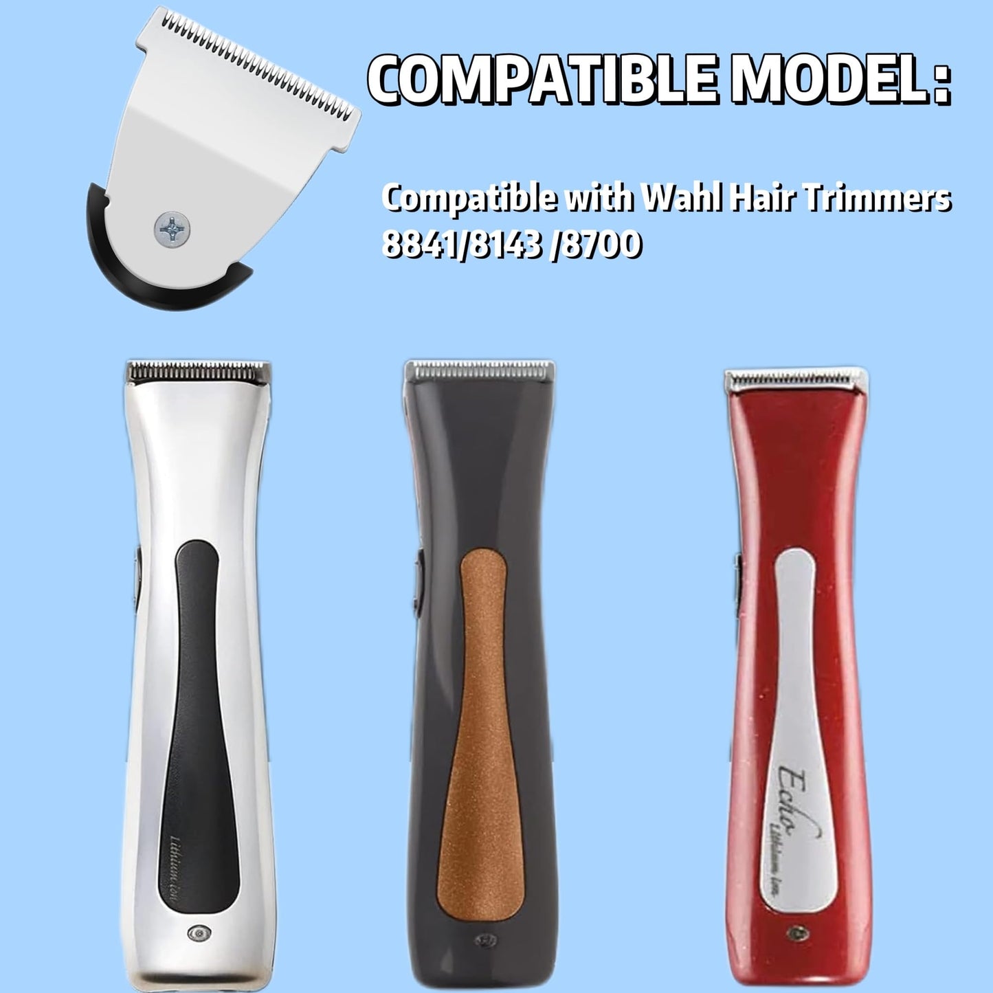 Professional Clipper Replacement Blades 2111 Blade Compatible with Wahl Mag Trimmers 8841/8143 /8700- Fits 8779 and Beret 8841 Trimmer(1 Pc)