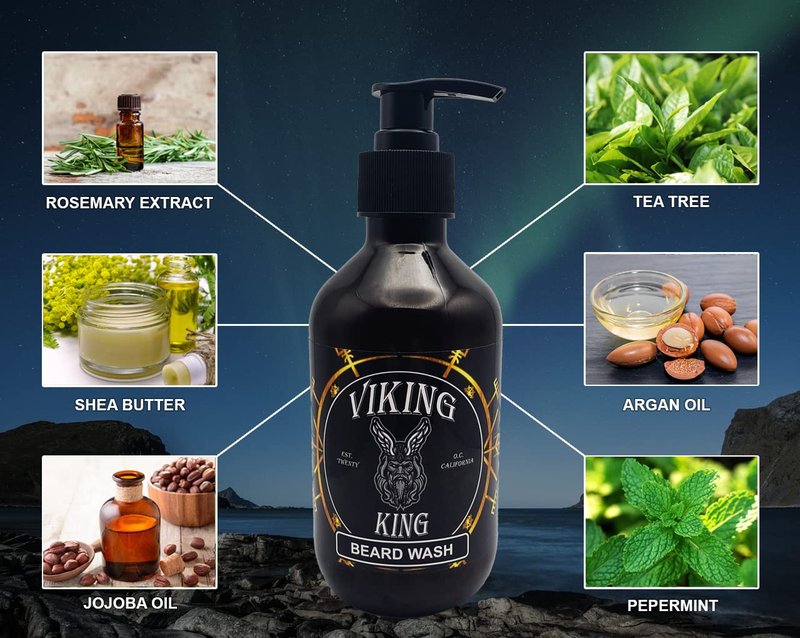 VIKING KING-BEARD WASH-Tea Tree/Mint-300 Ml