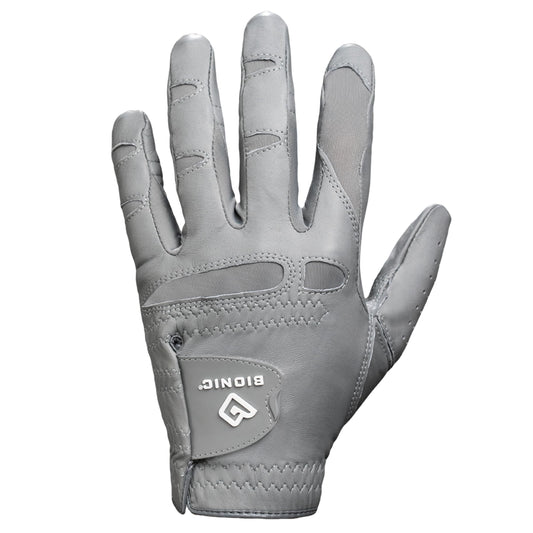 Men's StableGrip with NaturalFit 2.0 Golf Glove with Dual Expansion Thumb for Best Fit - Premium Cabretta Leather… (Gray, Medium/Large, Left)