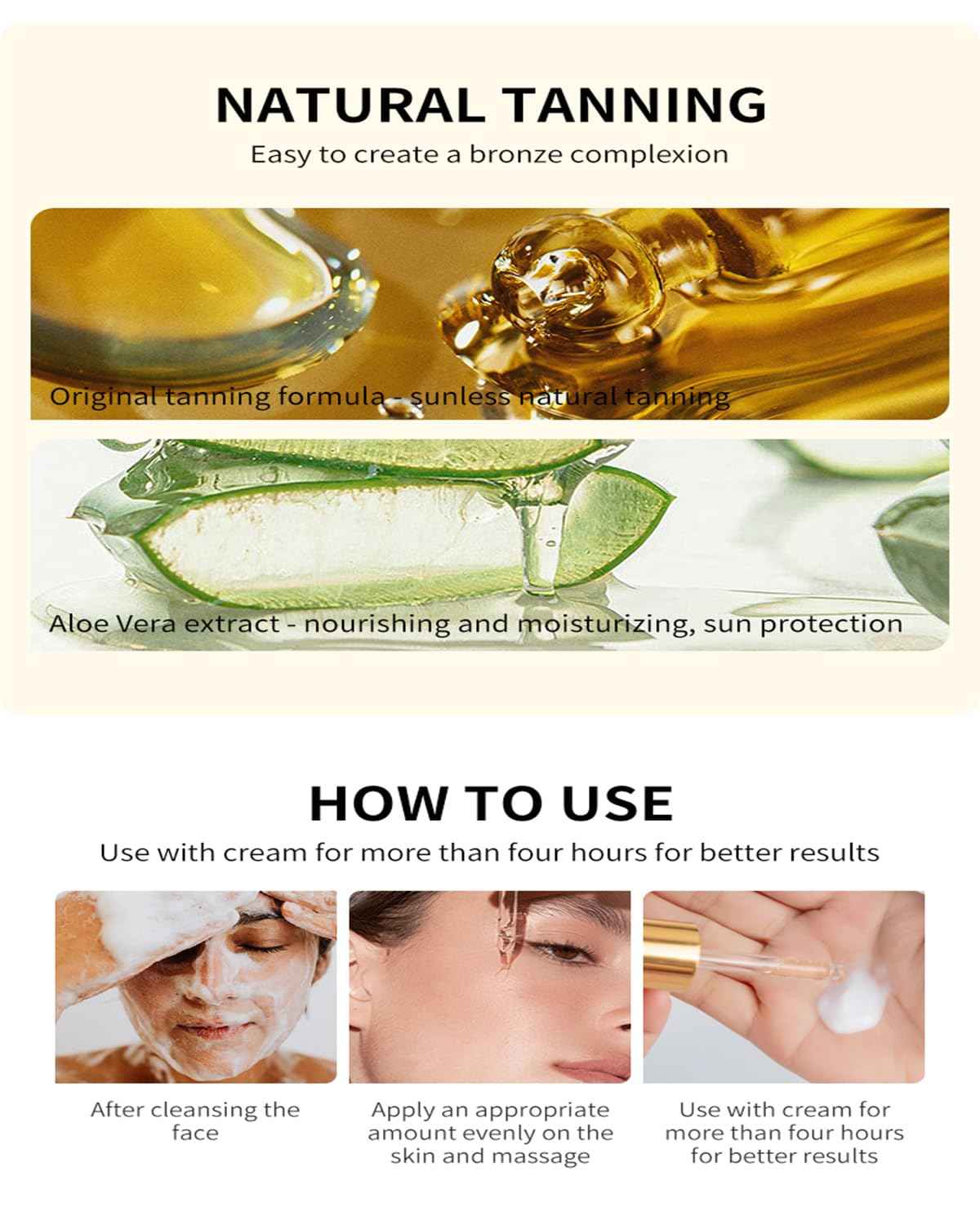 Natural Glow Instant Sun Drops, Sunless Tanning for Face and Body, Instant Sun Bronzing Drops, Oil Free, 1 Fl Oz (1 Fl Oz)