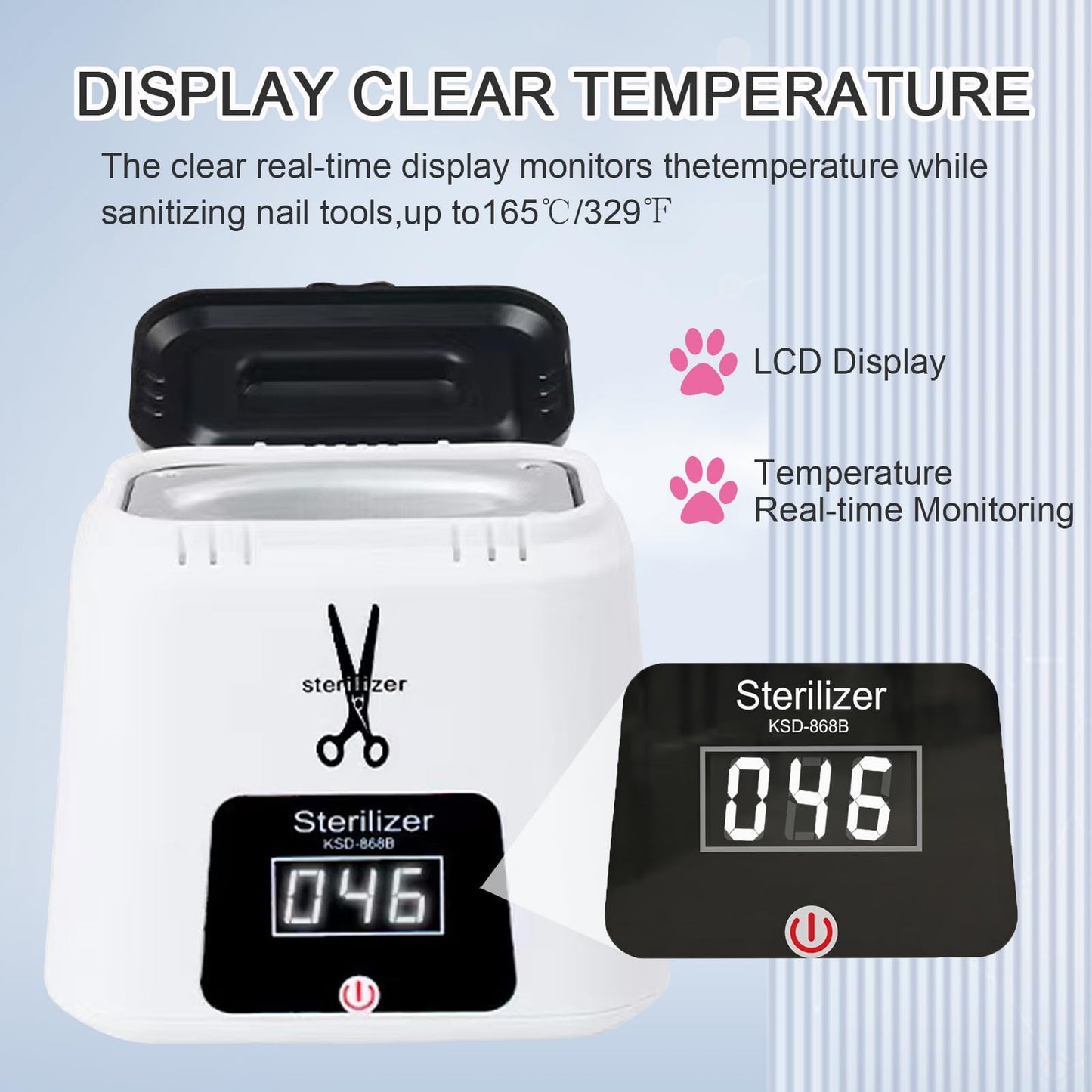 LINBEAUTI Nail Tool Sterilizer High-Temperature Nail Sterilizer Portable For Metal Nail Art Tools Dental Tool Sterilizer with Glass Beads Sterilizer High Temperature For Manicure Salon