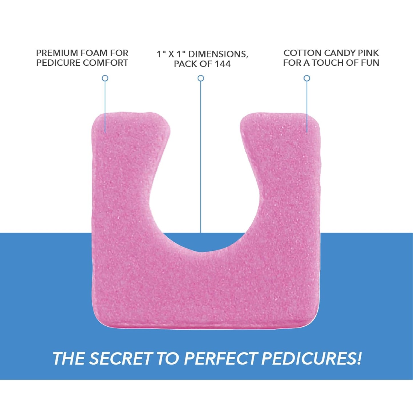 ForPro Sole Toe Separators - Black Luxurious Foam Separators - Individual Toe Separators for Pedicures â€“ 144-Count