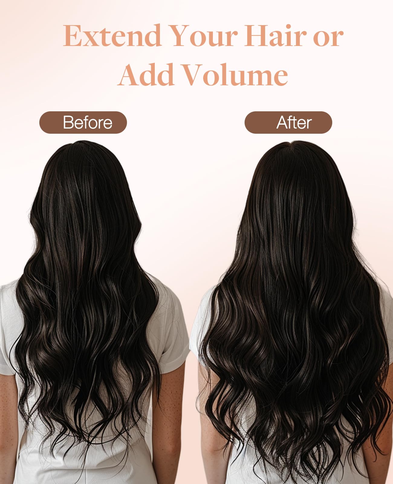 GOO GOO Invisi Edge Tape in Hair Extensions Human Hair, 2 Dark Brown, 10pcs 18inch 25g, Virgin Remy Hair, Seamless Injected Tape, Natural Look