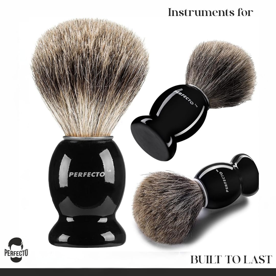 Shaving Brush for Men - Perfecto Synthetic Bristles for Ultimate Wet Shave | Barbershop Quality Accessory