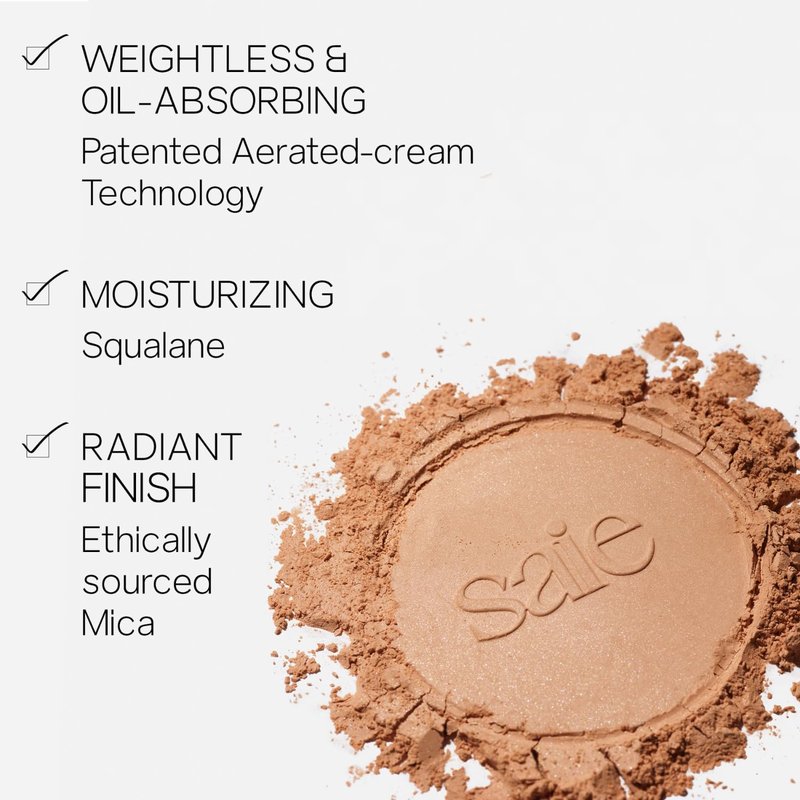 Saie Airset Radiant Loose Setting Powder - Weightless Translucent Face Powder with Hydrating Squalane | 0.14 oz