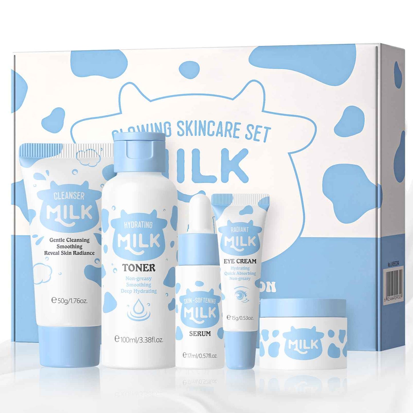 Milk Skincare Set Girls Gifts - Teens Skin Care Kit - Skin Care Set for Women Kids - with Cleanser,Face & Eye Cream,Lotion Toner(5pcs B)