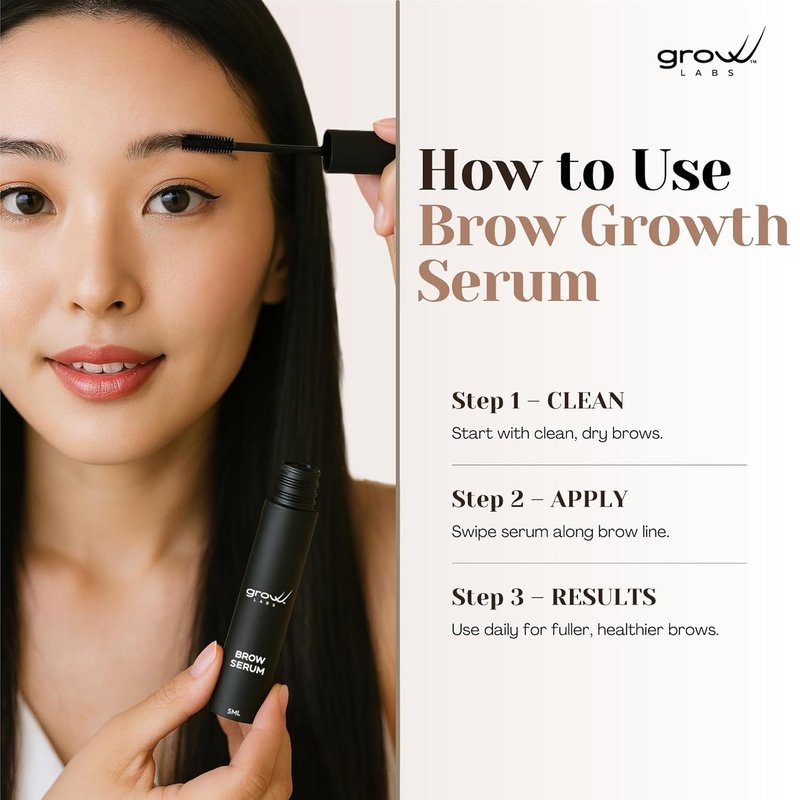 Eyebrow Growth Serum - Biotin & Peptides for Thicker, Fuller Brows | Vegan, Cruelty-Free, 5 ml