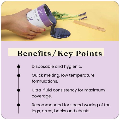 Depileve Strip Wax for Hair Removal - Lavender Rosin Wax for Sensitive Skin - Full-Body - Ideal for Delicate Areas - Moisturizing Strip - for Salon and At-Home Use - 14 oz