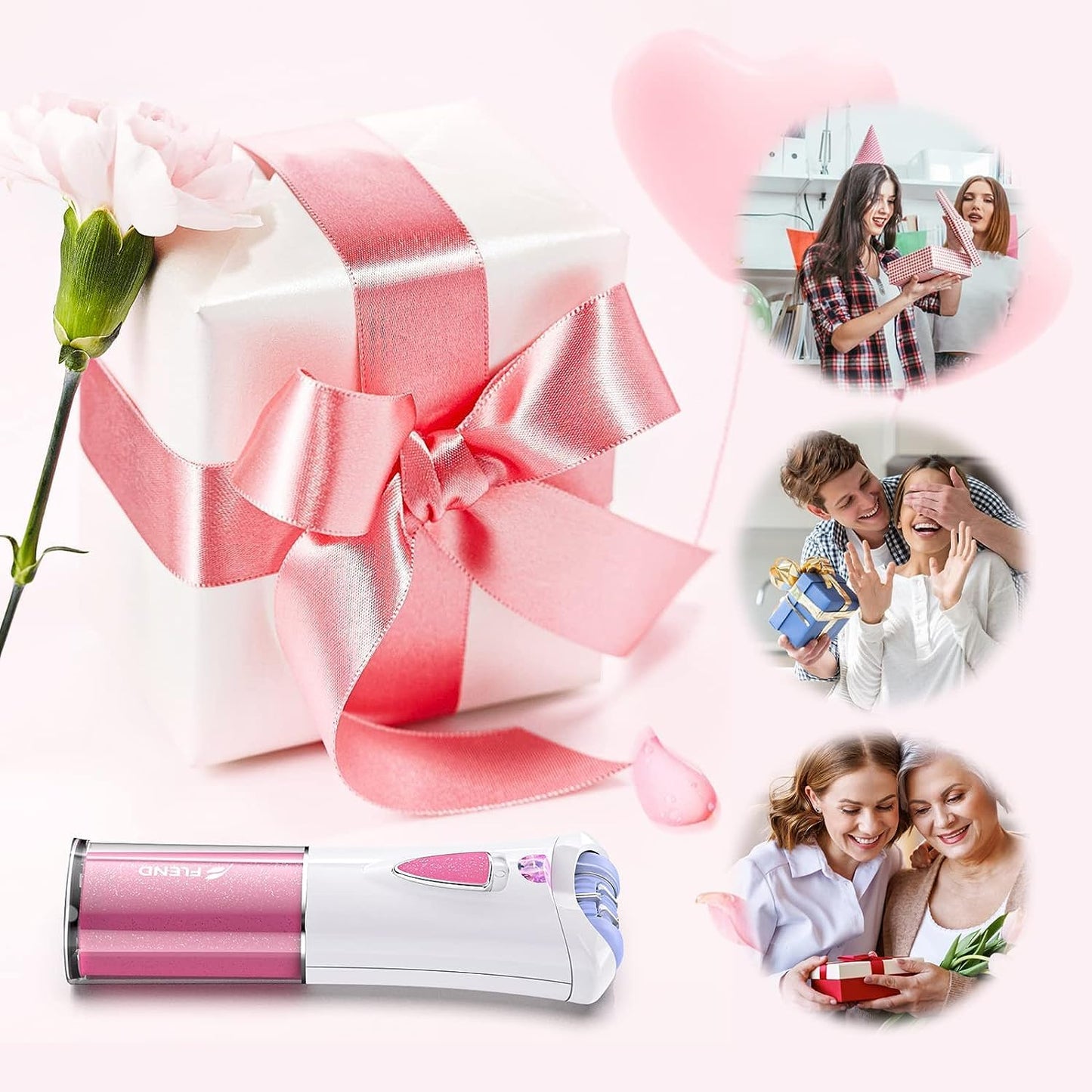 Mini Epilator - Facial Hair Remover for Women | Portable Electric Shaver with 9 Tweezers & LED Light for Precision
