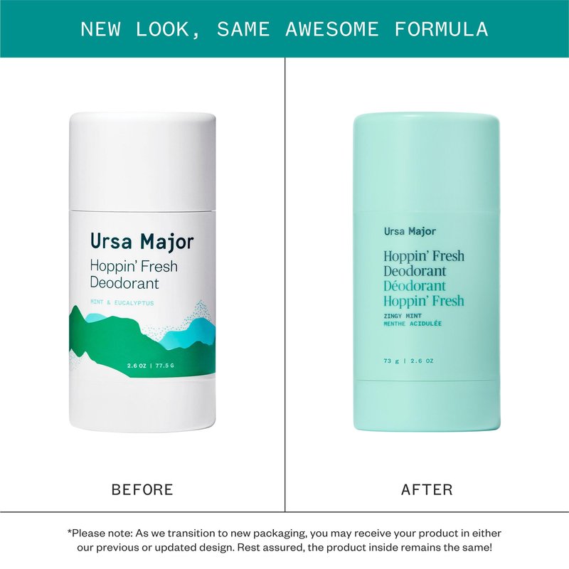 Ursa Major Hoppin' Fresh Deodorant | Natural, Aluminum-Free, Non-toxic, Cruelty-Free | Formulated for Men and Women | 2.6 ounce